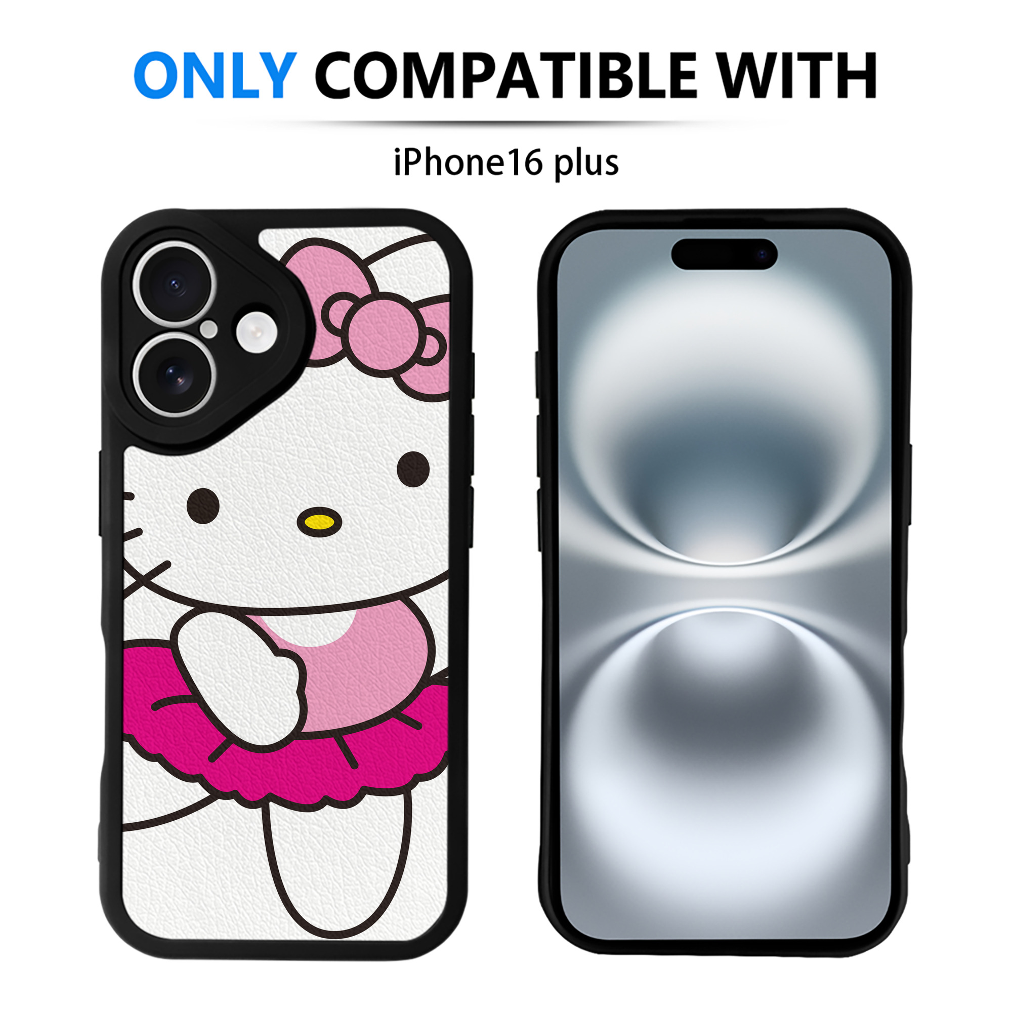 （画像用） Hello Kitty ハローキティ 【iPhone 16シリーズ対応】シリコンスマホケース（レザー調） 材質：シリコン